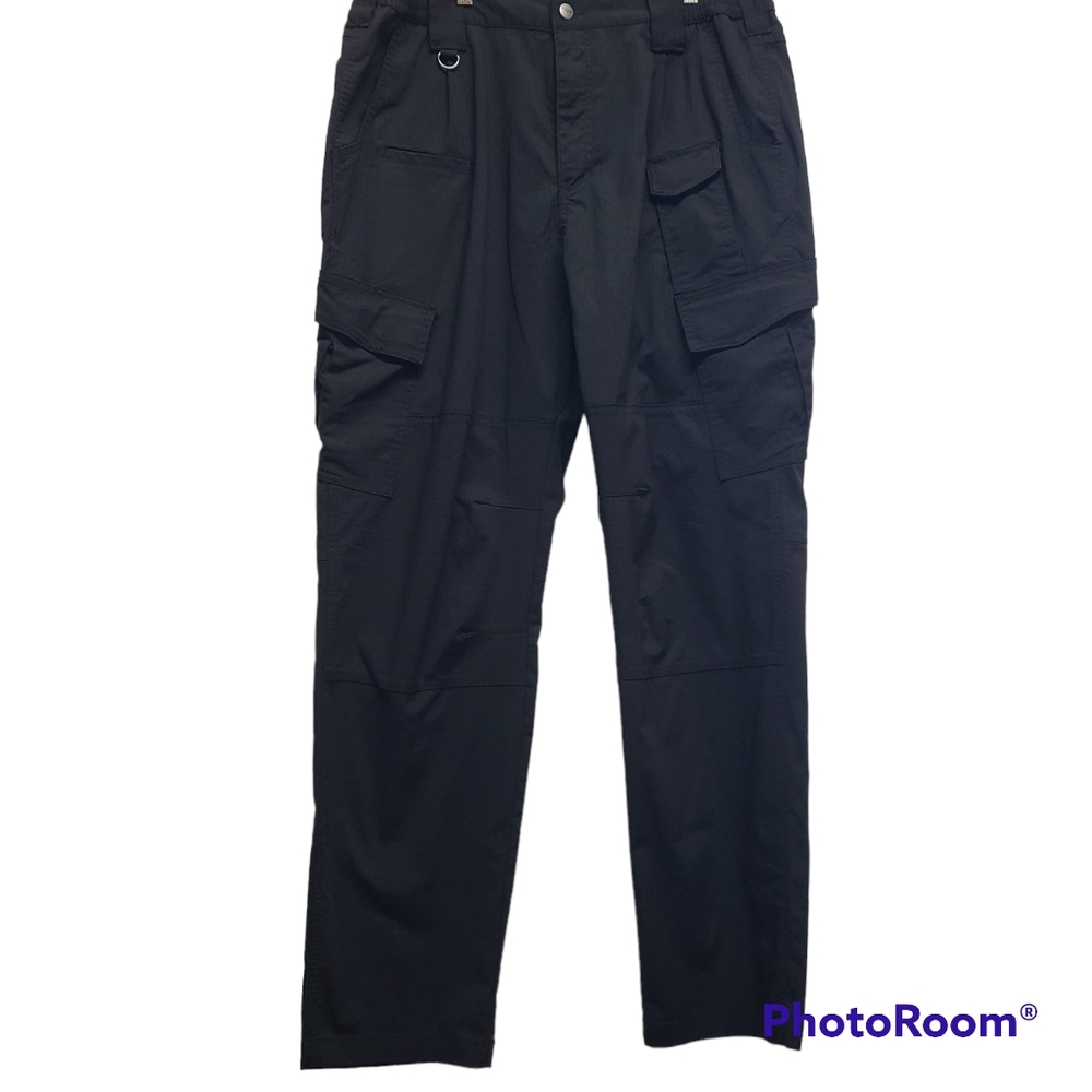 CQR TLP710 Mens Tactical Cargo Pants Size 38W/34L Black Work Force Ripstop